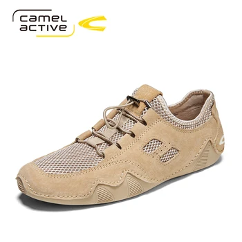 Camel Active/ Нова мъжки ежедневни обувки от естествена кожа; сезон пролет-есен, бизнес Сватбена дишаща мъжки обувки дантела в стил дивия ретро