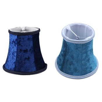 2 бр. Текстилен лампа със скоба на лампата, E14 Ръчно изработени, Лампа за един съвременен европейски стил, с монтиран на стената лампа, син и тъмно син