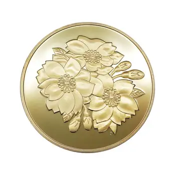 Японската Колекция От Цветове На Сакуры Златно Сребърно Платоделикатная Череша Монета Възпоменателна Монета Сувенири, Подаръчни Монети С Колекционерска Стойност