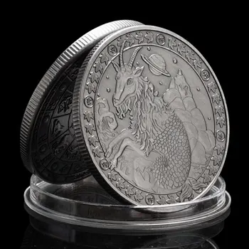 Дванадесет Съзвездия На Козирога Коллекционный Подарък Сребърно Покритие Възпоменателна Монета Творчески Подарък